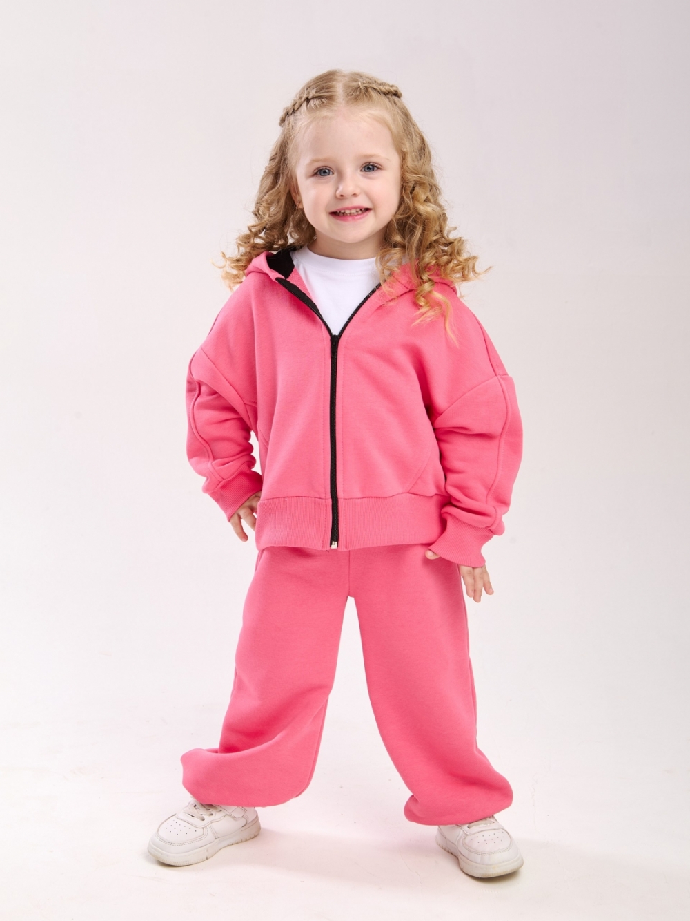 344-МА. Костюм детский оверсайз на молнии, малина хлопок 65%, 35% ПЭ, 3-х нитка без начеса 98,104,110,116