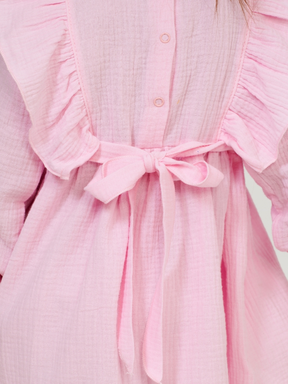 321-Р. Платье из муслина детское, хлопок 100% розовый, р. 74,80,86,92