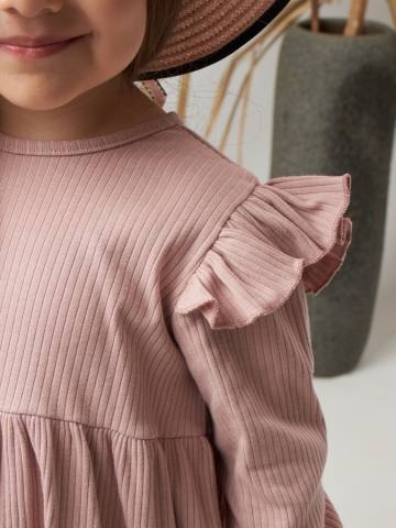 332. Платье детское из лапши, хлопок 100%, пудра, р. 98,104,110,116