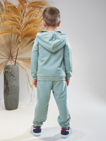 328-ОЛ. Костюм детский  на молнии, олива, хлопок 65%, 35% ПЭ, 3-х нитка без начеса 98,104,110,116