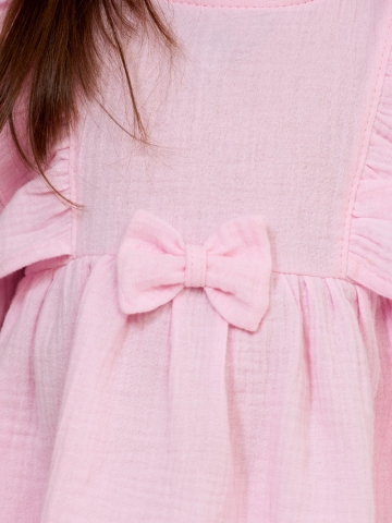 321-Р. Платье из муслина детское, хлопок 100% розовый, р. 74,80,86,92